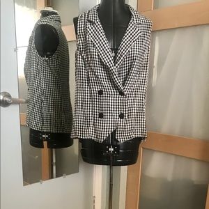 Blk/Wht Checkered 2pc Short Set,13/14
